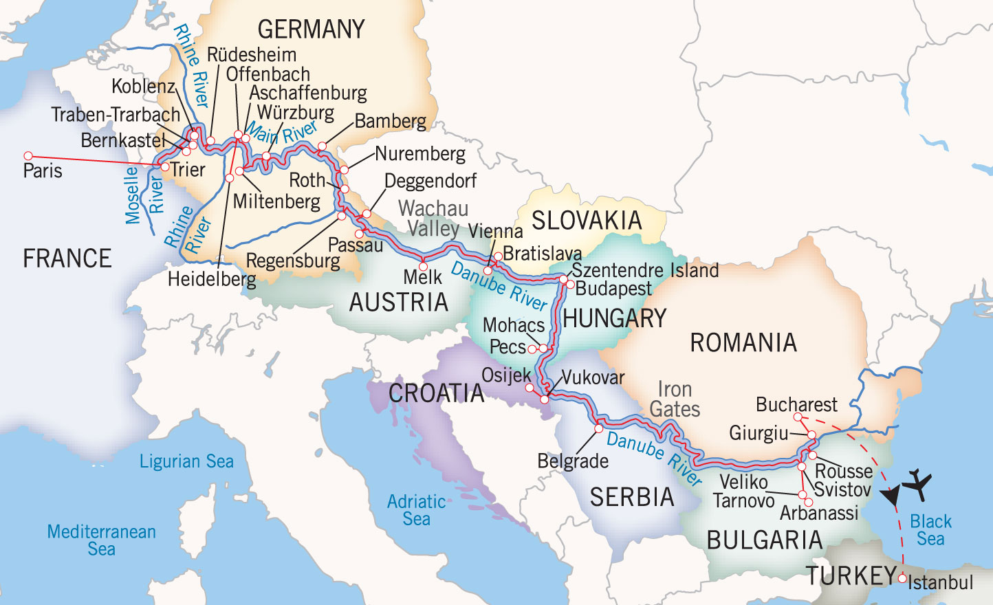 Grand European Odyssey Map